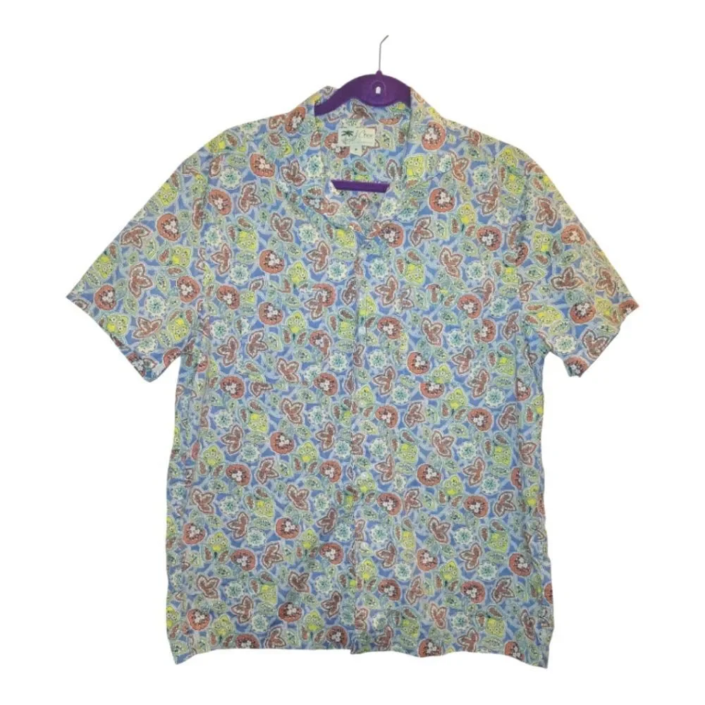 J. Crew Mens Slub Cotton Shirt polo Paisley  Size M NWT